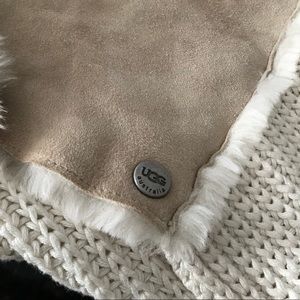 UGG ivory & tan 3 sided scarf/wrap. Worn once!